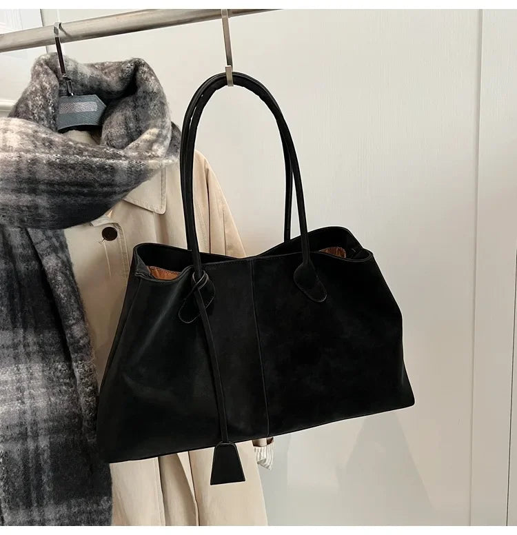 2025 Women’s Faux Suede Handbag – High-Quality, Versatile Large Capacity Shoulder Bag