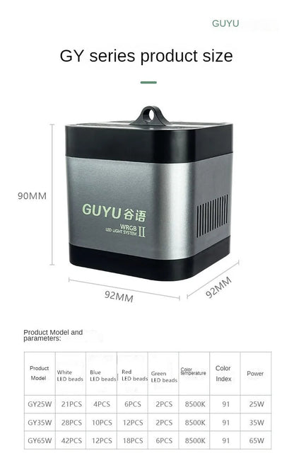 New Aquarium LED Water Grass Lamp – WRGB Full Spectrum, 8500K Algae Downlight for Native Stream Fish Tanks, 25/35/65W