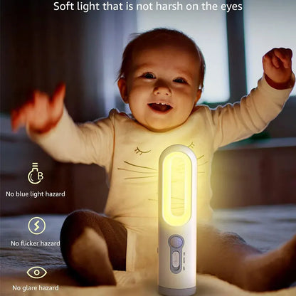 2 in 1 Portable Flashlight & Motion Sensor Night Light - Bedroom, Bathroom, Camping & Baby Feeding Lighting | Eye Care Bedside Lamp