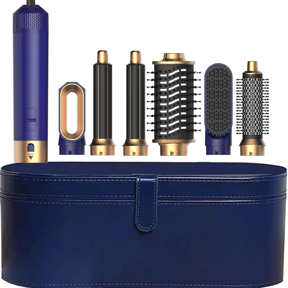 6-in-1 Hair Dryer Brush – Detachable Curler & Straightening Comb with Heat Control for Smooth Hair Styling