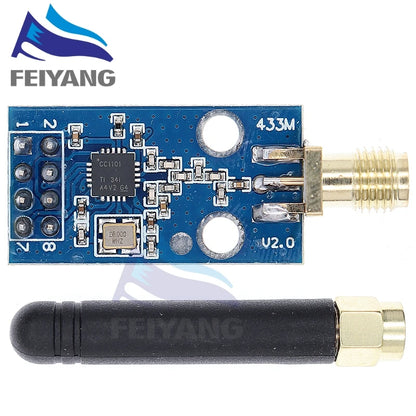 CC1101 433MHz Wireless Transceiver Module — SMA Antenna, Arduino-Compatible Wireless Communication Module