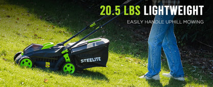 Deli 13" Cordless Electric Lawn Mower – 2-in-1 Lightweight Brushless Mower with 21V 4.0Ah Battery & Charger