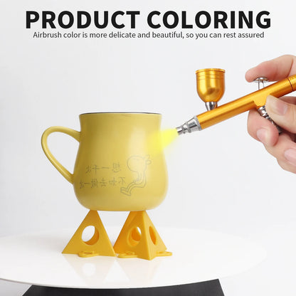 0.3mm Dual Action Gravity Feed Airbrush Kit with 7cc Quick-Release Fluid Cups – Perfect for Model Painting & Cake Art