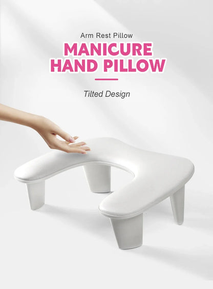 U-Shaped Nail Arm Rest Pillow with Detachable Brackets – Manicure Hand Rest for Nail Salon