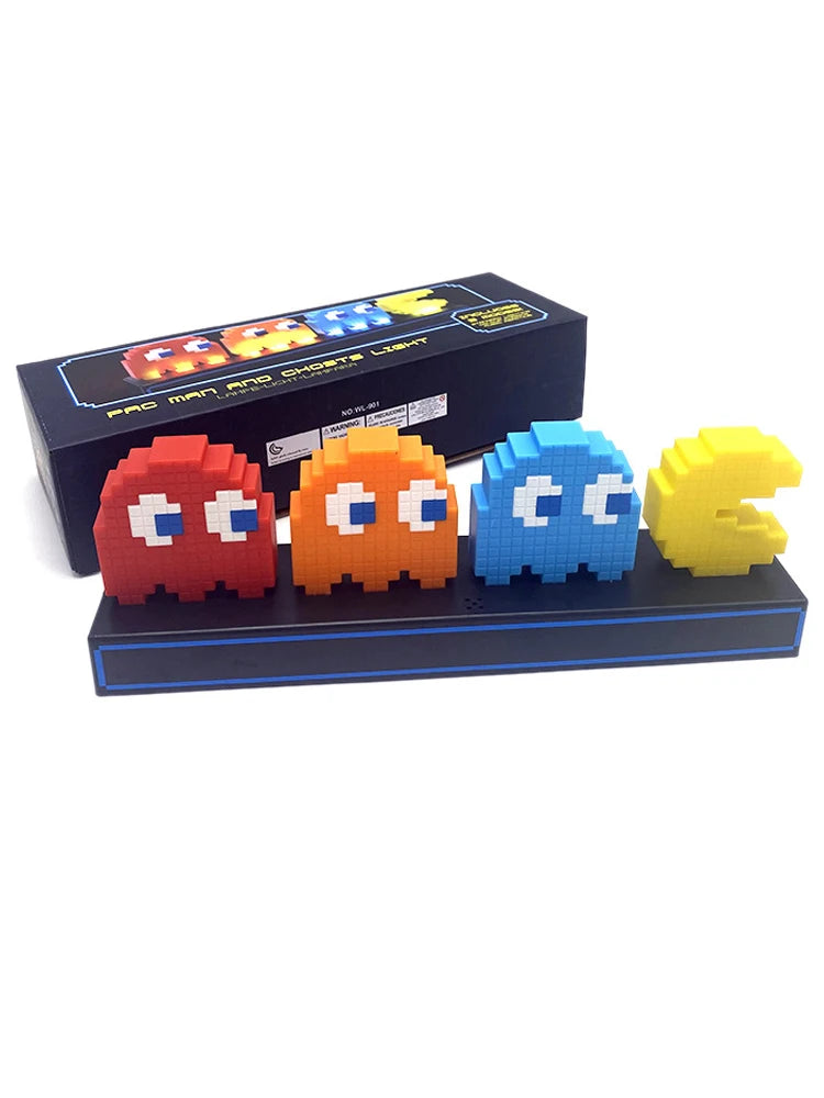 3D Illusion LED Gaming Night Light — Pixel Ghost Action Character Lamp for Room Decoration