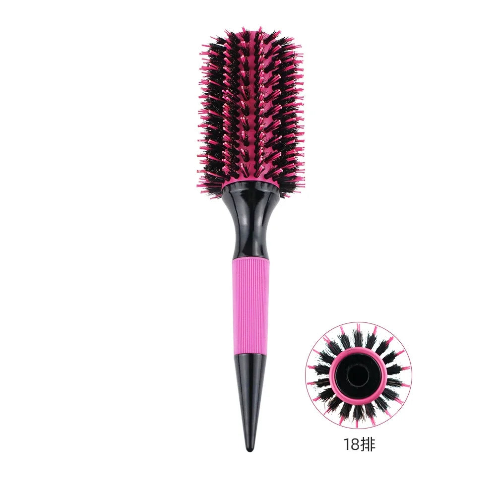 Barbershop Round Tube Curly Hair Rollers – Salon Hair Comb & Styling Brush for Hairdressing