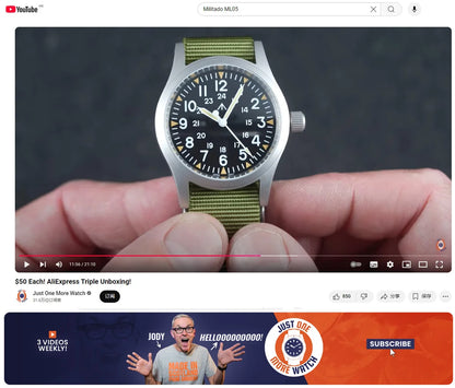 Militado ML05 Vintage Quartz Watch 38mm with VH31 Movement, Domed Sapphire Crystal, AR Coating & Luminous Dial