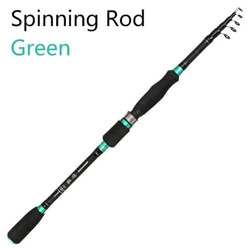 HLUR Carbon Fiber Telescopic Fishing Rod – 5–7 Section Portable Spinning & Casting Travel Pole 1.8M–2.7M
