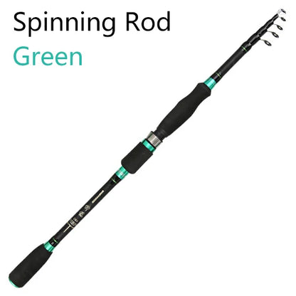 HLUR Carbon Fiber Telescopic Fishing Rod – 5–7 Section Portable Spinning & Casting Travel Pole 1.8M–2.7M
