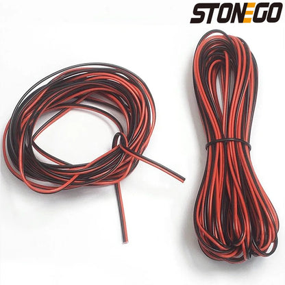 STONEGO 2-PIN Extension Cable – 22AWG for WS2812 WS2811 RGB LED Strips, 5m/10m/20m Length Options