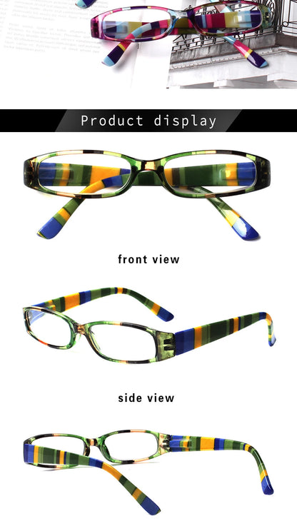 Henotin Reading Glasses for Women – Small Frame, Spring Hinges, Fresh Print Design, Super Clear High-Quality Eyewear