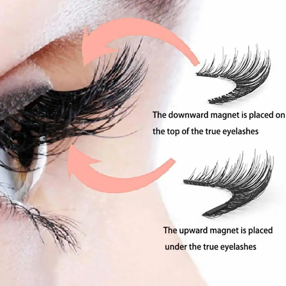 3D Natural Magnetic Eyelashes – 5 Magnetic Lashes with Handmade Gift Box, Reusable Extensions