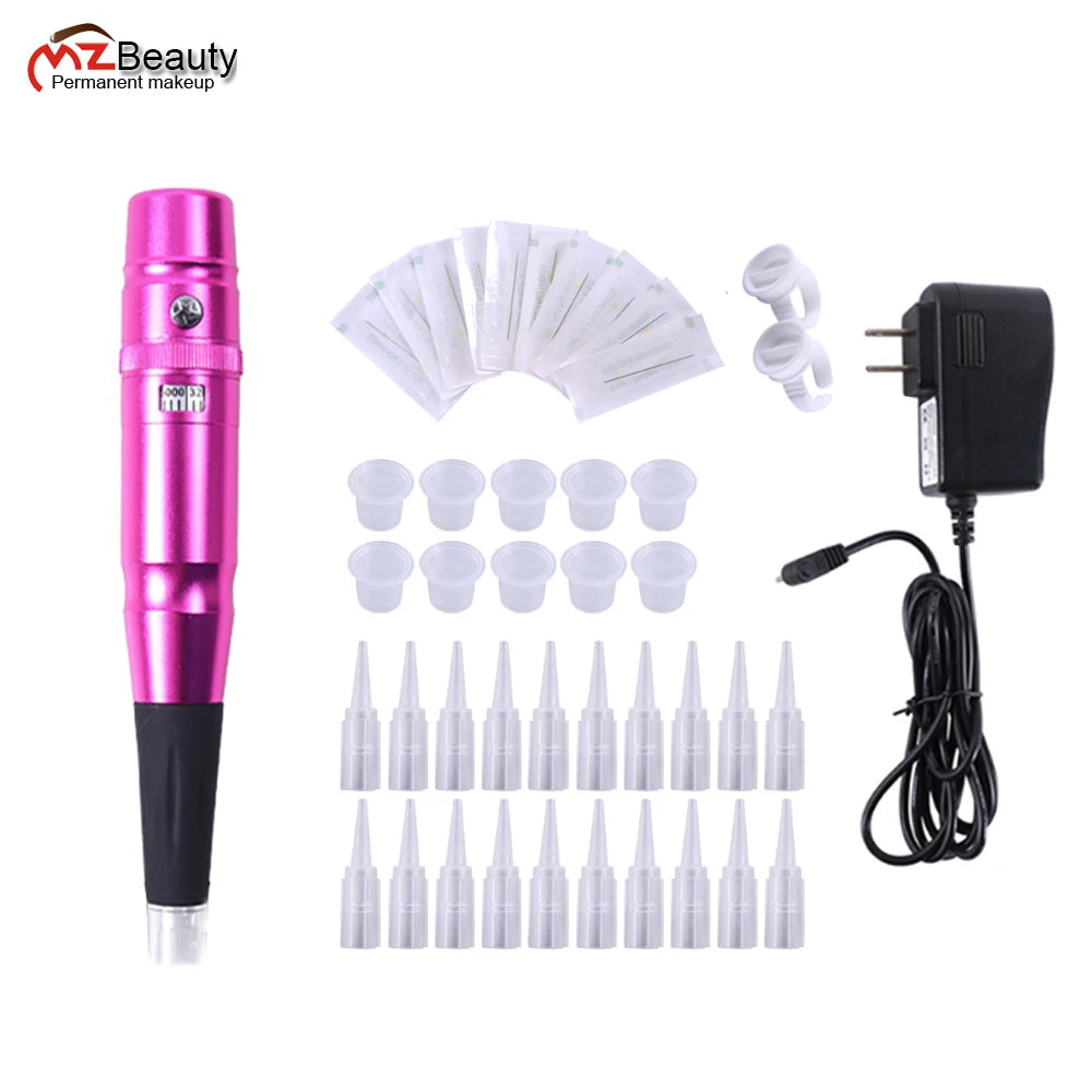 Permanent Makeup Rotary Tattoo Pen – Eyebrow & Lip Machine, Microblading & Piercing Gun PMU Kit