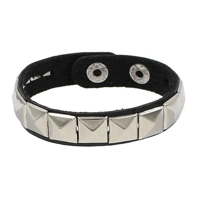 New Punk Fashion Black Leather Cuff Bracelet for Men & Women - Rivets Stud Charm Wristband Bangle, Gothic Jewelry 2024