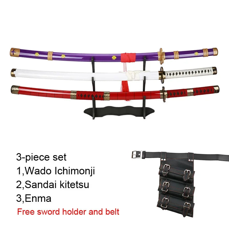 1:1 Roronoa Zoro Katana Wooden Toy Swords – Wado Ichimonji, Shusui, Enma Anime Cosplay Props & Collectible Weapons