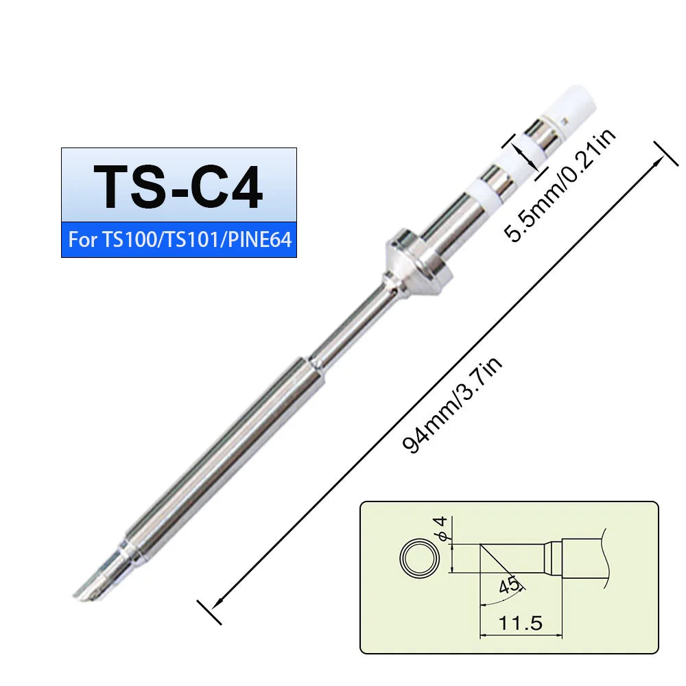 TS101 Soldering Iron Tip – Replacement for PINE64 Pinecil V2, TS100, TS-BC2 & ILS Models, Welding Repair Tool