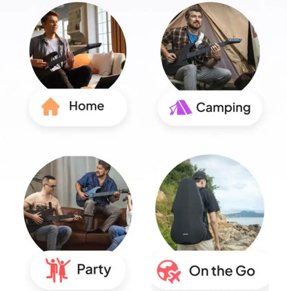 AeroBand Painless Guitar – Smart Silicone Strings with Bluetooth, 8 Sounds, USB MIDI Function, Perfect Gift for Adults