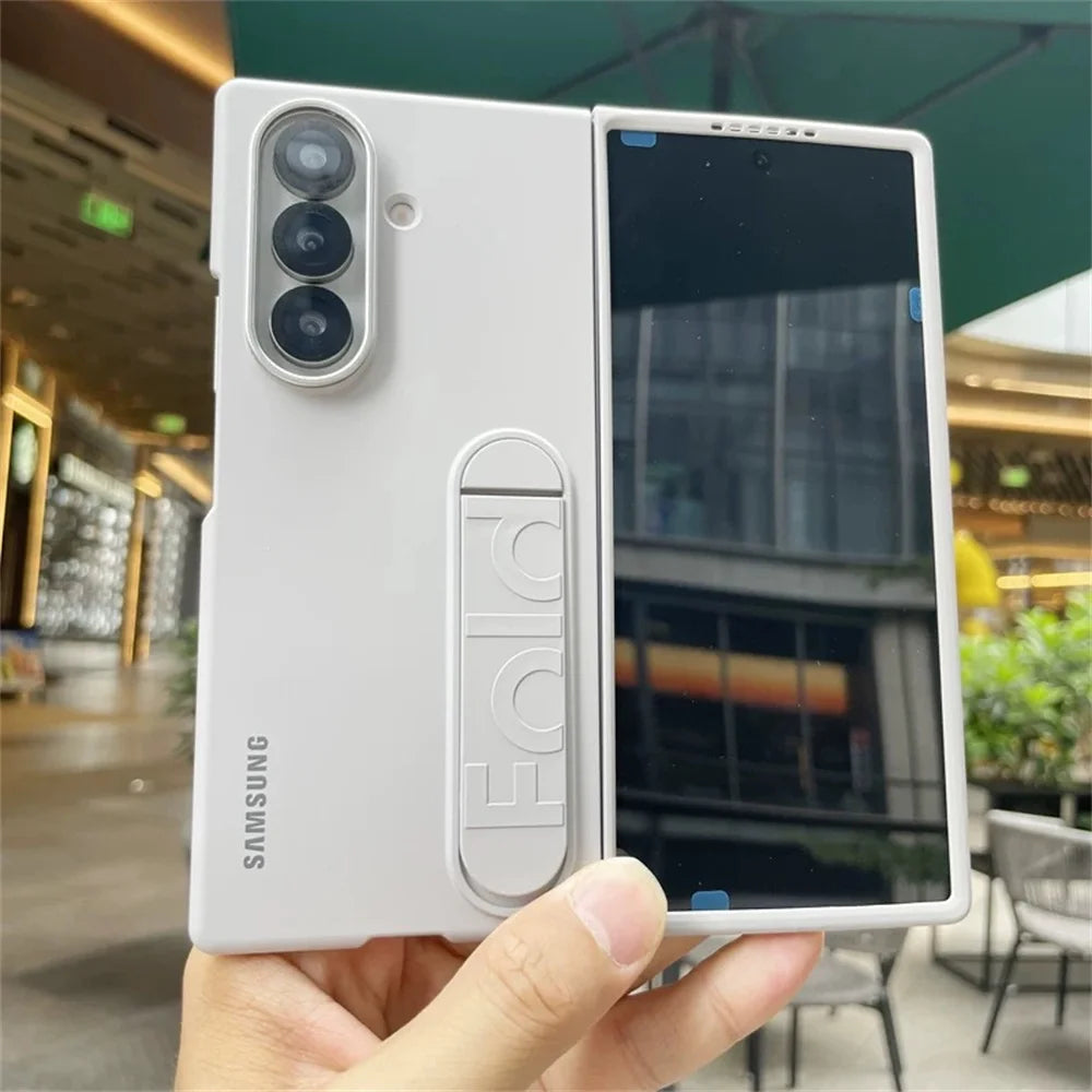 Luxury Standable Matte Silicone Phone Case for Samsung Galaxy Z Fold 6-7 – Skin Feel Full-Back Protective Cover