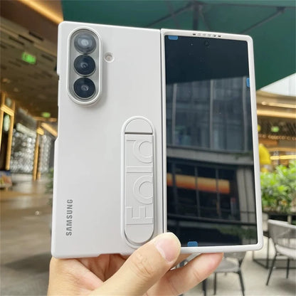 Luxury Standable Matte Silicone Phone Case for Samsung Galaxy Z Fold 6-7 – Skin Feel Full-Back Protective Cover