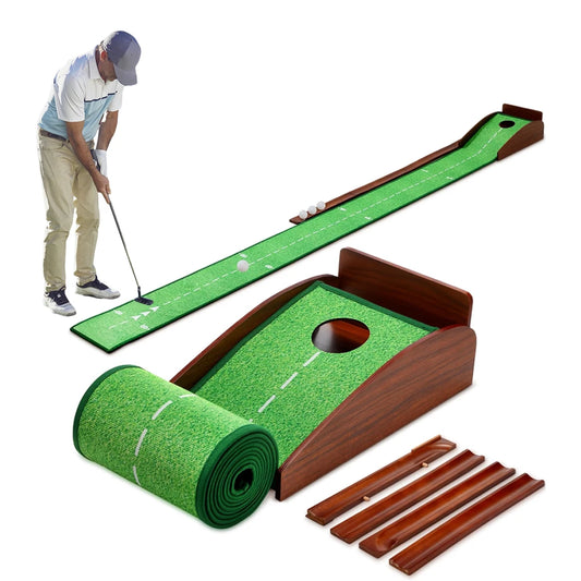Indoor & Outdoor Golf Putting Green Mat – Automatic Ball Return for Home, Office, and Practice