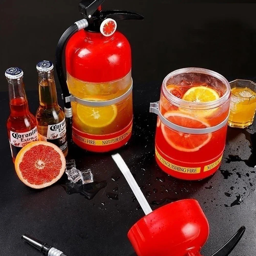 1.5L Beer & Liquor Dispenser — Creative Fire Extinguisher Shape Acrylic Container, Large Capacity for Wine, Spirits & Beer