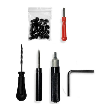 Car & Motorcycle Tire Repair Kit – Puncture Plugger Tools with Mushroom Plug, Probe & Nozzle