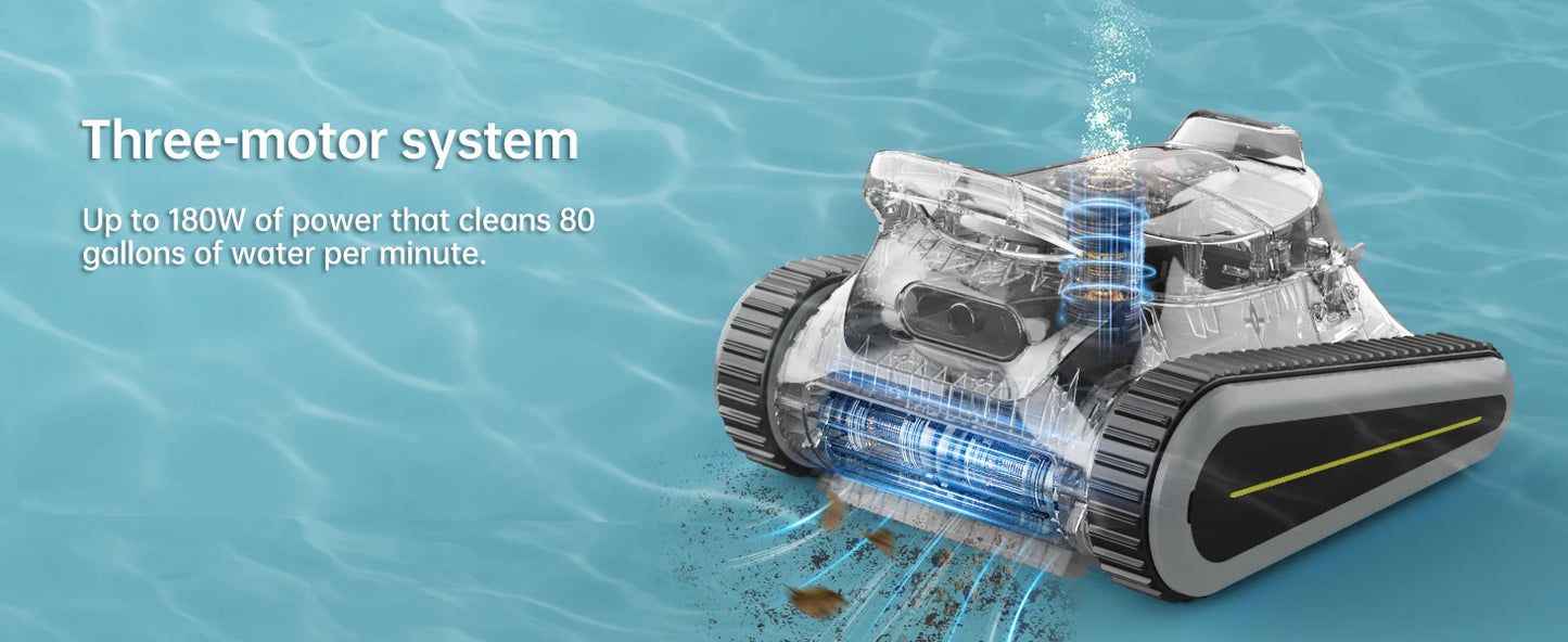 (2025 New) Seauto Crab Pro Cordless Robotic Pool Cleaner – Vacuum for Inground Pools up to 2000 Sq.ft, Wall & Waterline Cleaning