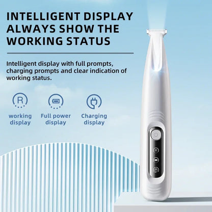 Type-C Dog Paw Trimmer - Waterproof Pet Hair Clippers with LED Light & Display, 18mm Wide Blade Grooming Tool