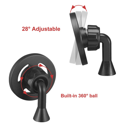 Magnetic Phone Tripod Mount Adapter with 1/4"-20 Hole - For MagSafe iPhone 15/14/13/12, Plus, Pro Max, Magsafe Case, Selfie Stick