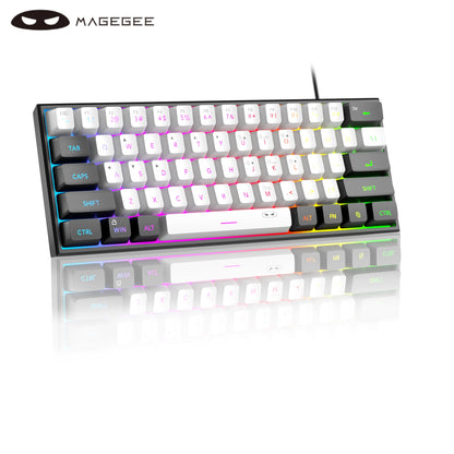 MageGee TS91 60% Compact Wired Keyboard – 61 Key RGB Backlit Portable Membrane Keyboard for Windows PC