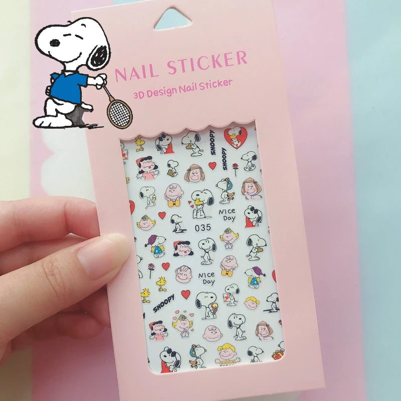 Snoopy Nail Stickers – Self-Adhesive DIY Anime Manicure Decals for Girls & Students