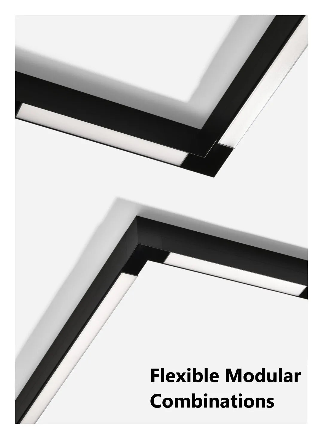 LED Magnetic Track Light Grille, Modern Embedded Flexible Linear Flood Lamp, DC48V Ceiling Spotlight for Indoor Living