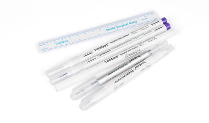 Professional Surgical Sterile Skin Marker Pen – Microblading Tattoo Eyebrow & Lip Marker with Measuring Ruler Set