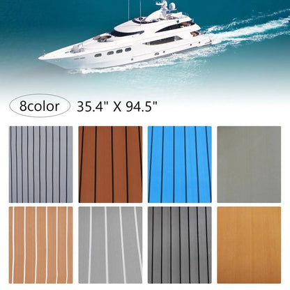 94.5"×35.4" EVA Anti-Slip Foam Boat Decking Sheet — Self-Adhesive Cuttable Deck Flooring Mat for Boats