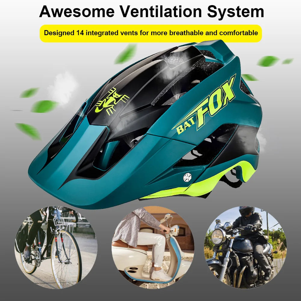 BATFOX Ultralight Bike Helmet – Molded Mountain & Road Helmet for Men, DH AM Cycling Equipment, Casco Ciclismo Bicicleta