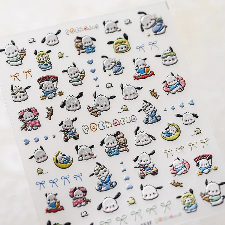 Cute Snoopy 5D Nail Stickers – Cartoon Anime Nail Art Decoration