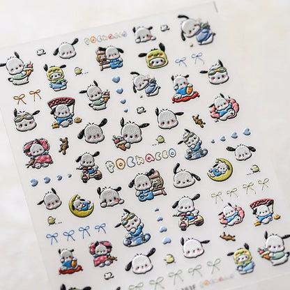Cute Snoopy 5D Nail Stickers – Cartoon Anime Nail Art Decoration