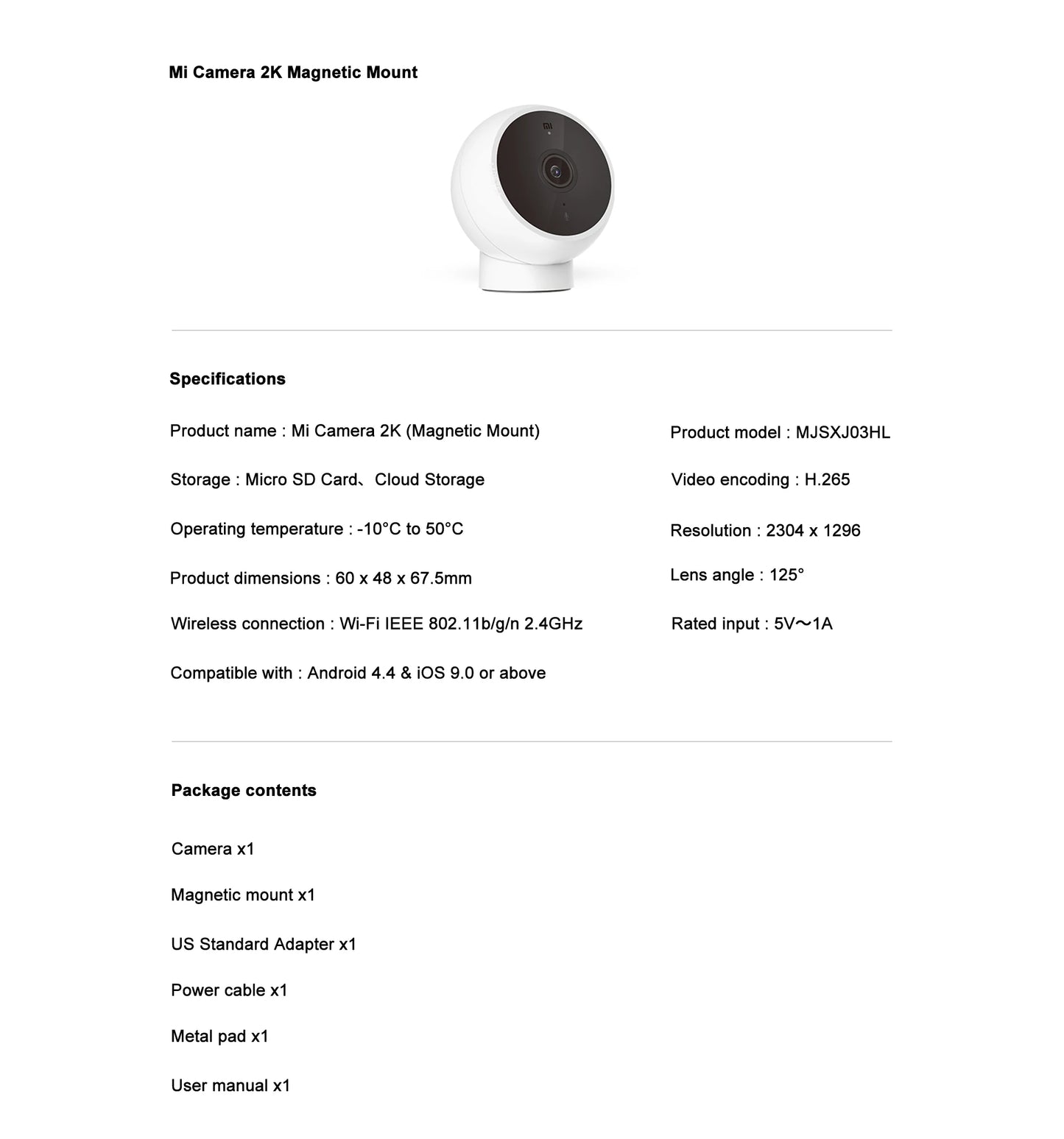 XIAOMI Smart IP Camera 2K HD — WiFi Home Security CCTV with Night Vision, AI Alarm & Voice Intercom