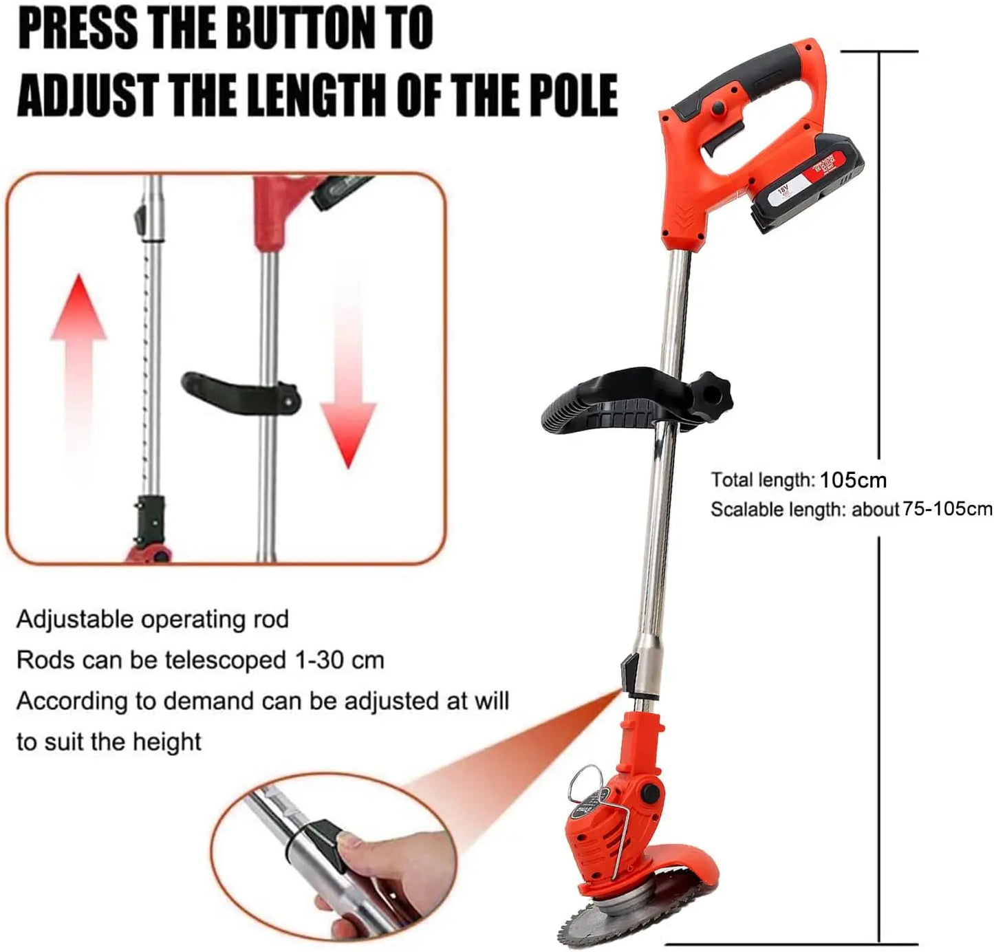 OUTIGO Cordless String Trimmer & Edger — 2×21V Battery Grass Trimmer with Blade Attachments