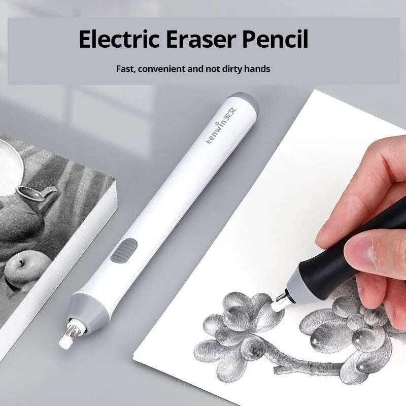 Electric High Gloss Eraser for Sketch Art | Automatic Rotating Eraser for Children's Student Stationery