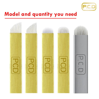 50pcs PCD Microblading Eyebrow Needles – F12/14/19 Tebori Blades for 3D Embroidery Manual Pen