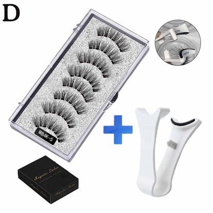 3D Natural Magnetic Eyelashes – 5 Magnetic Lashes with Handmade Gift Box, Reusable Extensions