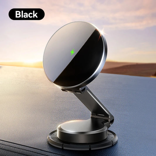 Joyroom Magnetic Car Mount N55 - 15W Wireless Charging, 360° Rotation, Foldable Phone Holder & Fast Car Charger JR-ZS408