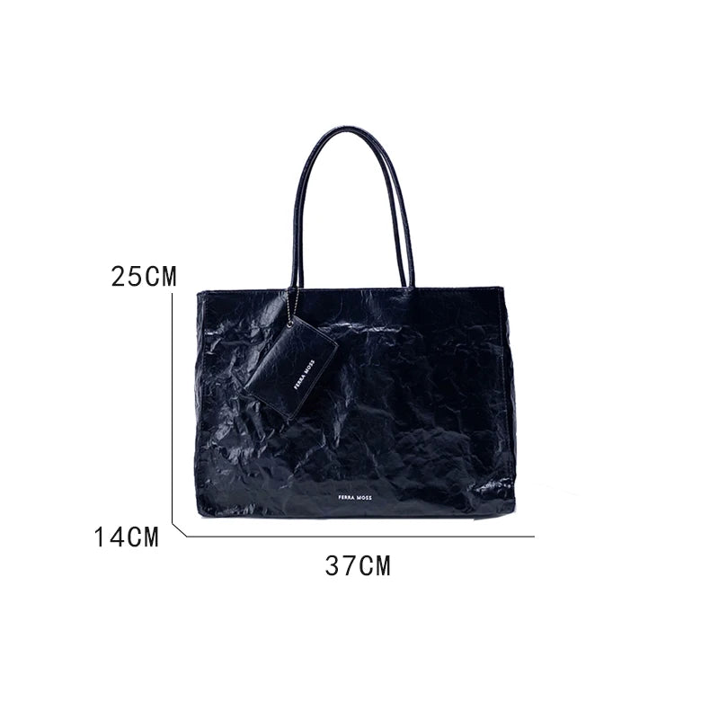 2025 Women’s Pleated Tote Bag – Luxury Vintage Oil-Wax Handbag, Large Capacity Shoulder Purse