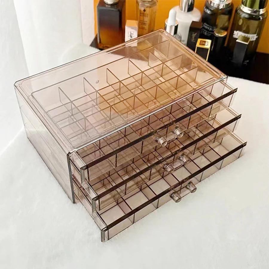 Jewelry Storage Box – Transparent PS, Available in Brown, Gray, Pink Colors