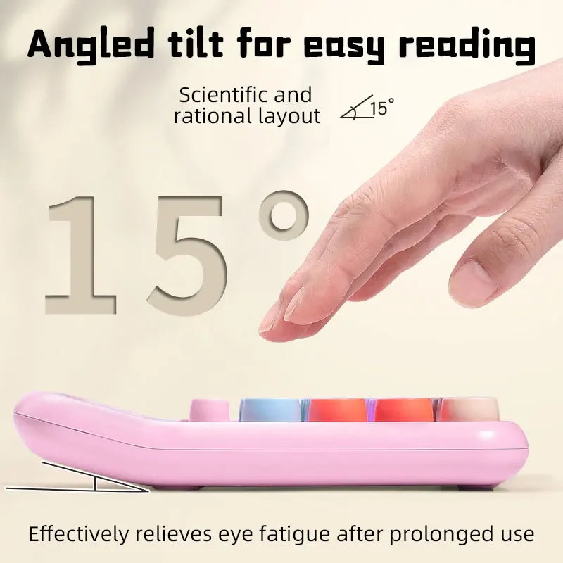 Dopamine 12 Digit Desktop Calculator - Mechanical Keyboard Style, Portable Mini Calculator for Home, School & Office Use