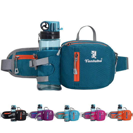 Running Waist Bag – Outdoor Marathon & Gym Belt Pack with Water Bottle Pouch, Fanny Pack for Cycling, Fitness & Phone Pocket