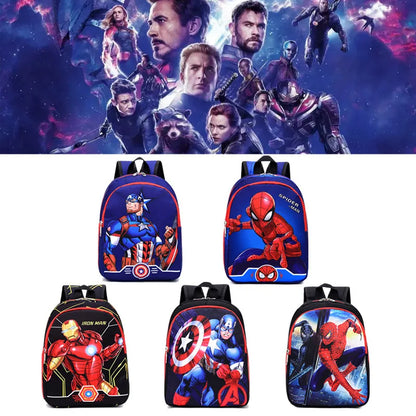Disney Marvel Kids Backpack - Spider-Man, Iron Man and Captain America Cartoon School Bag for Boys - Kindergarten Gift
