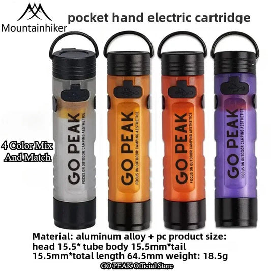 MOUNTAINHIKER LED Pocket Hat Clip Flashlight – Portable Rechargeable Clip-On Light for Camping & Outdoor Use