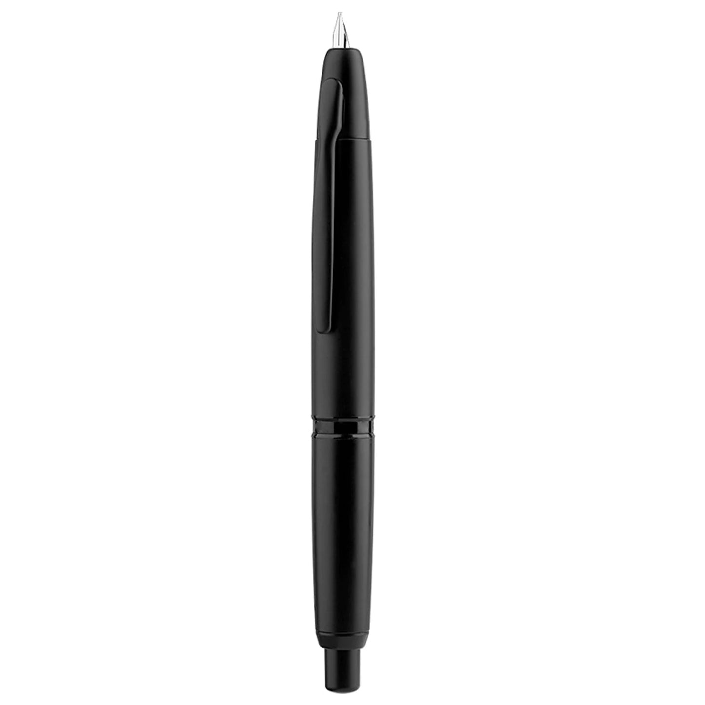 Majohn A1 Press Fountain Pen - Retractable EF Nib 0.4mm, Metal Matte Black Ink Pen with Converter, Ideal Student Gift